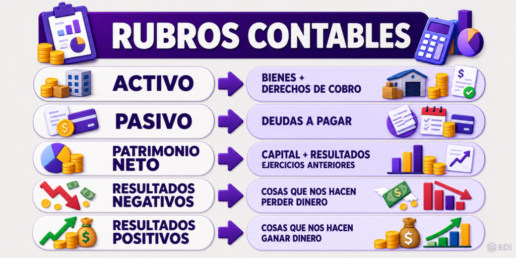rubros de las cuentas contables
