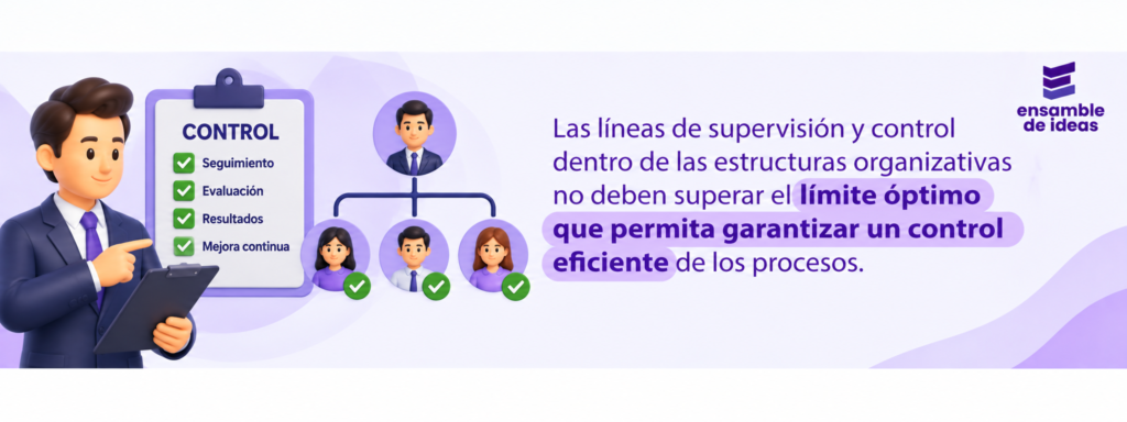Las líneas de supervisión y control dentro de las estructuras organizativas no deben superar el límite óptimo que permita garantizar un control eficiente de los procesos.